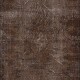 Distressed Hand Knotted Wool Rug, Shabby Chic Brown Color Turkish Accent Rug