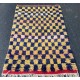 Vintage Handmade Turkish Tulu Rug with Checkered Design. Circa 1950