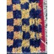 Vintage Handmade Turkish Tulu Rug with Checkered Design. Circa 1950