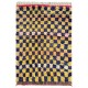Vintage Handmade Turkish Tulu Rug with Checkered Design. Circa 1950