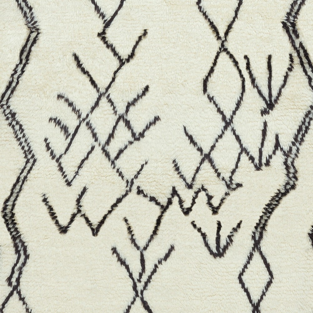 Contemporary Handmade Moroccan Berber Tulu Rug, 100% Natural Wool