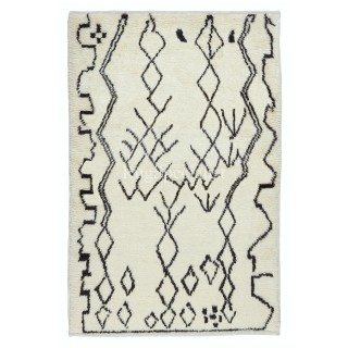 Contemporary Handmade Moroccan Berber Tulu Rug, 100% Natural Wool