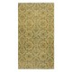 Handmade Floral Patterned Turkish Rug in Yellow Color, Contemporary Anti-bacterial Floor Covering