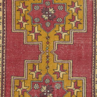Vintage Turkish Oriental Rug. 100% Wool. Unique Hand Knotted Village Rug
