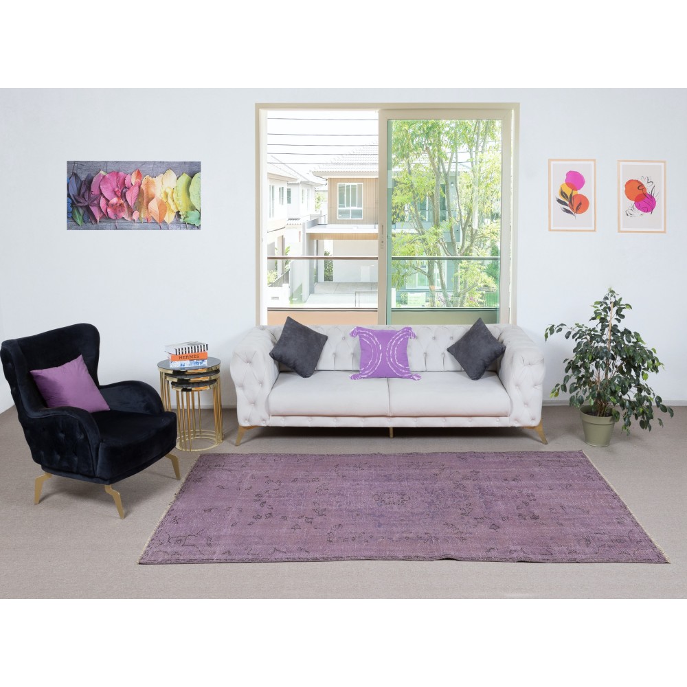 Decorative Handmade Area Rug for Kitchen. Modern Turkish Floor Covering for Living Room