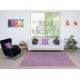 Contemporary Floral Patterned Area Rug in Purple, Hand-Knotted in Turkey