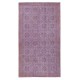 Contemporary Floral Patterned Area Rug in Purple, Hand-Knotted in Turkey
