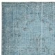 Light Blue Color Handmade Turkish Wool Area Rug for Contemporary Interiors