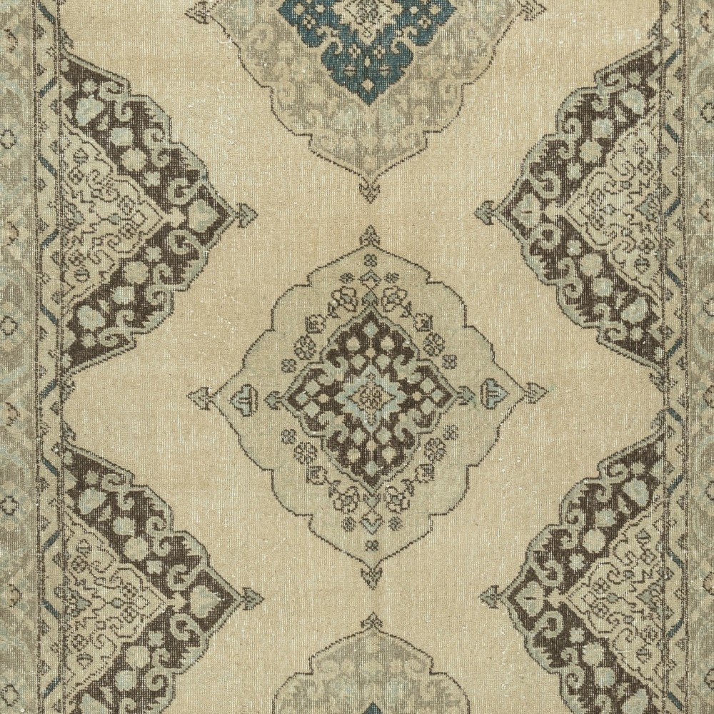 Vintage Runner Rug for Kitchen. Handmade Hallway Rug. Oushak Stair Rug. Corridor Rug. Beige Entryway Rug