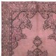 Contemporary Area Rug in Pink. Hand-Knotted in Turkey. Wool pile on cotton foundation