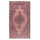 Contemporary Area Rug in Pink. Hand-Knotted in Turkey. Wool pile on cotton foundation
