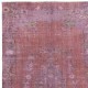 Vintage Handmade Turkish Area Rug redyed in Purple Color for modern interiors
