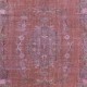 Vintage Handmade Turkish Area Rug redyed in Purple Color for modern interiors