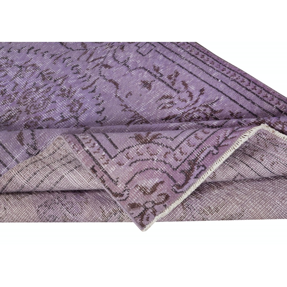 Mauve Purple Color Area Rug, Handmade Turkish Floor Rug, Bohemian Home Decor