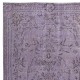 Mauve Purple Color Area Rug, Handmade Turkish Floor Rug, Bohemian Home Decor