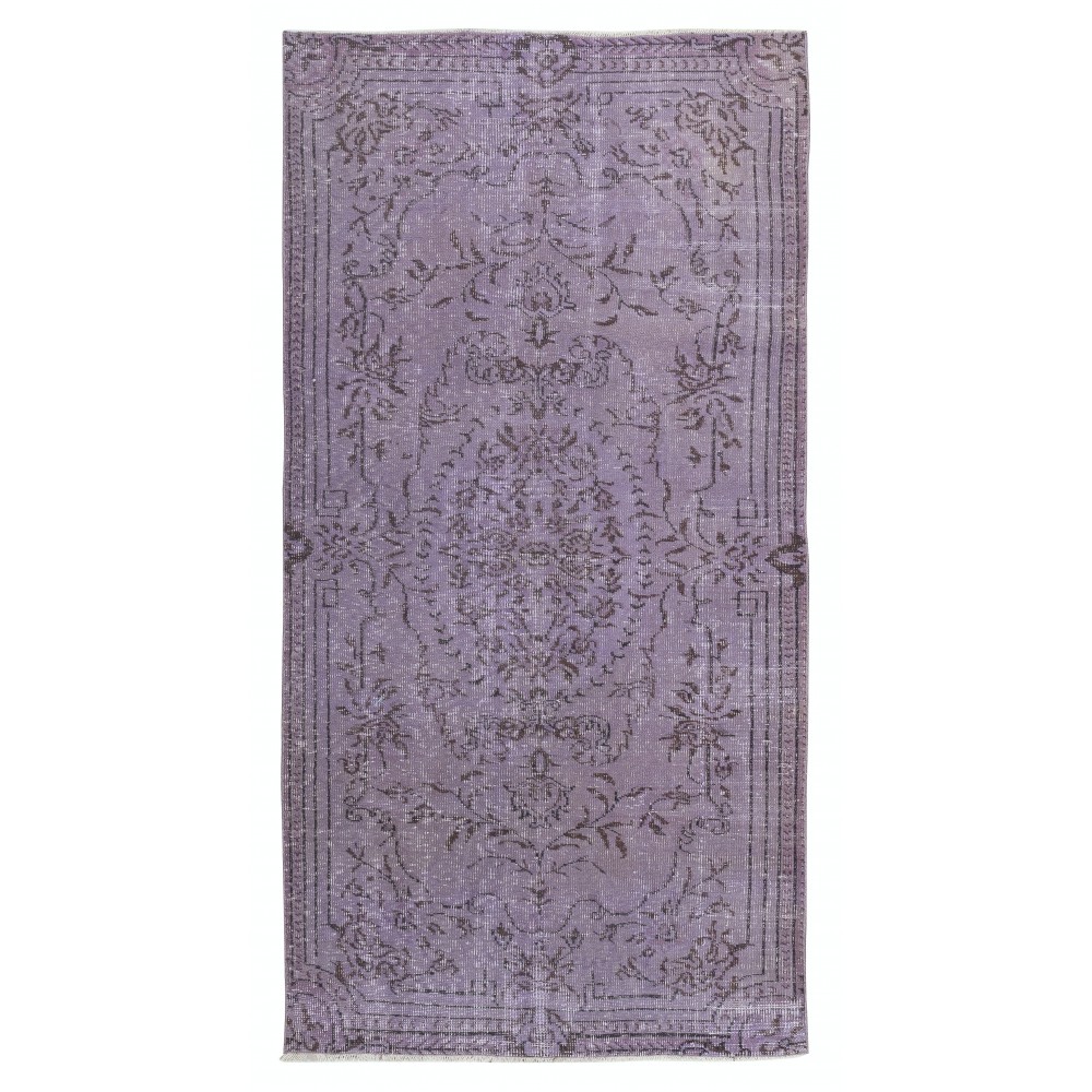 Mauve Purple Color Area Rug, Handmade Turkish Floor Rug, Bohemian Home Decor