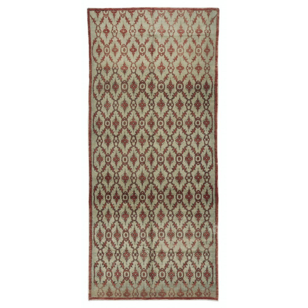 Vintage Runner Rug for Hallway. Floral Design Corridor Rug. Handmade Stair Rug