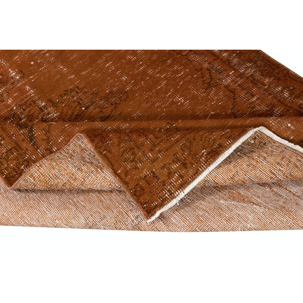 Modern Area Rug in Orange, Handwoven and Handknotted in Turkey