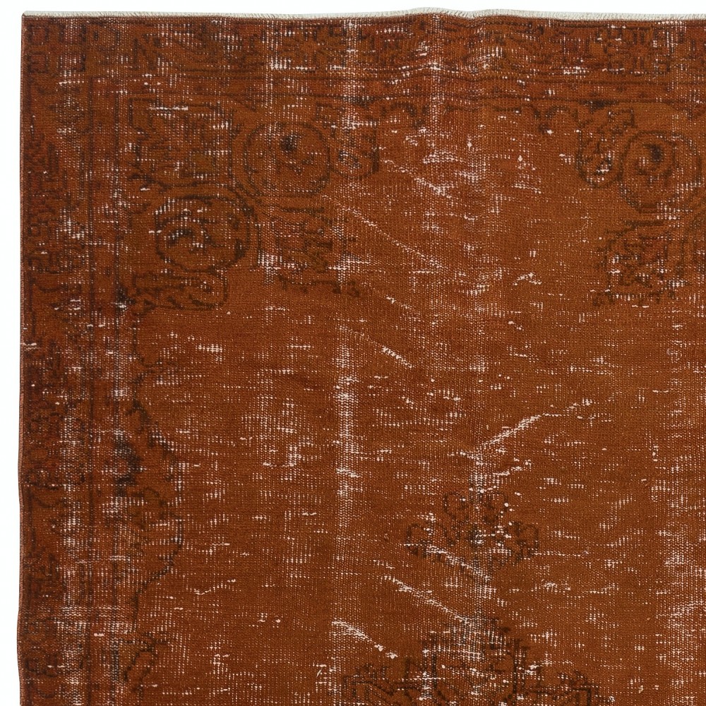 Modern Area Rug in Orange, Handwoven and Handknotted in Turkey