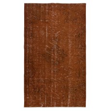 Modern Area Rug in Orange, Handwoven and Handknotted in Turkey