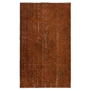 Modern Area Rug in Orange, Handwoven and Handknotted in Turkey