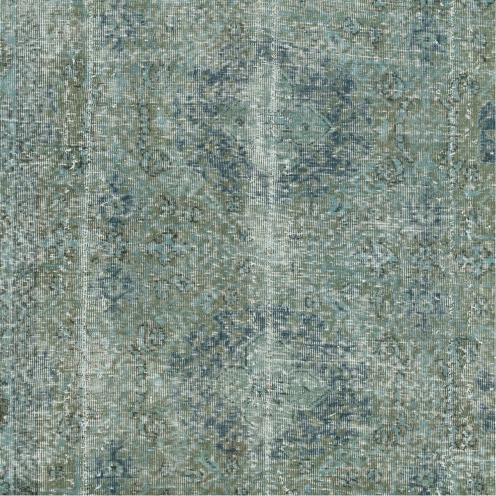Teal Blue Color Wool Area Rug. Handmade Turkish Rug. Modern Home Decor