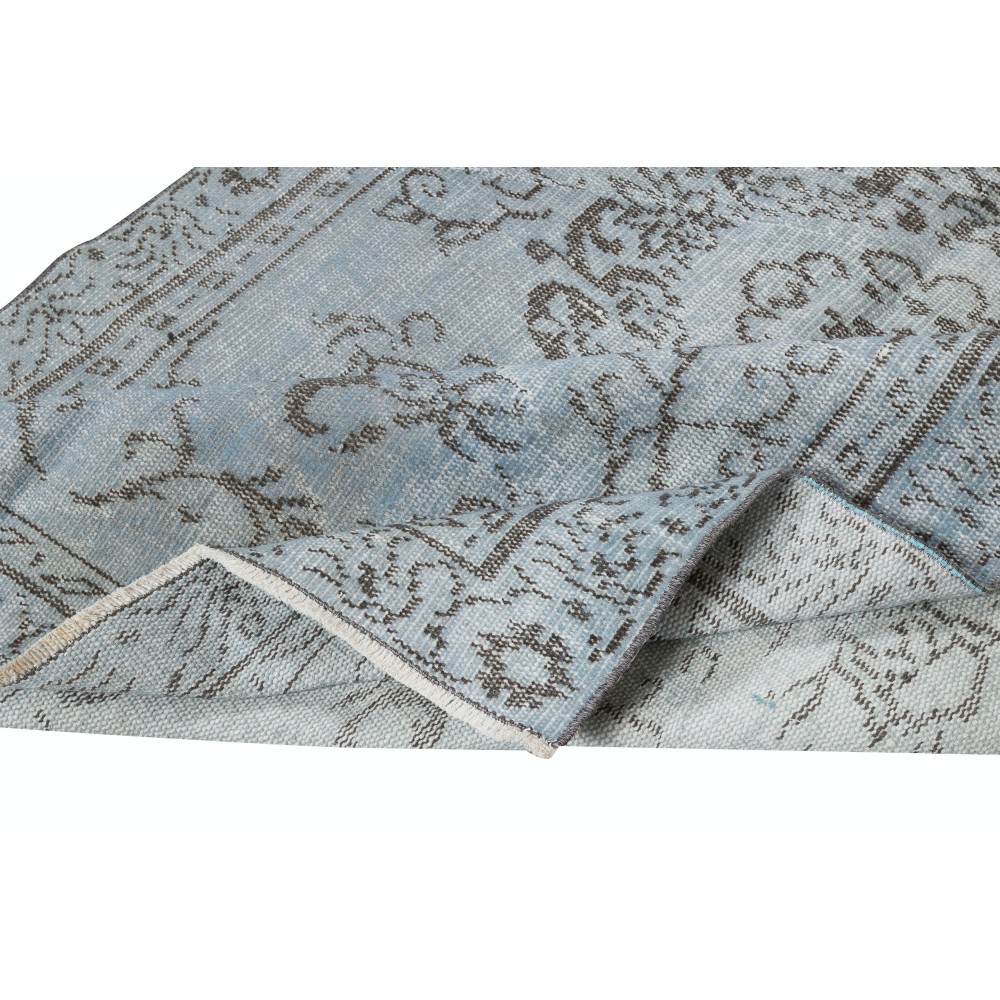 Light Blue Color Handmade Turkish Wool Area Rug for Modern Home and Office Decor