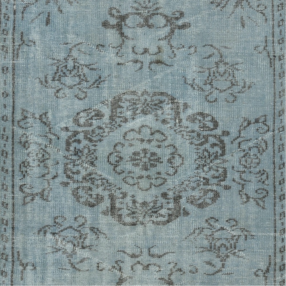 Light Blue Color Handmade Turkish Wool Area Rug for Modern Home and Office Decor