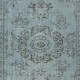 Light Blue Color Handmade Turkish Wool Area Rug for Modern Home and Office Decor