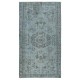 Light Blue Color Handmade Turkish Wool Area Rug for Modern Home and Office Decor