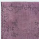 Purple Color Handmade Wool Area Rug from Turkey, Great 4 Modern Interiors