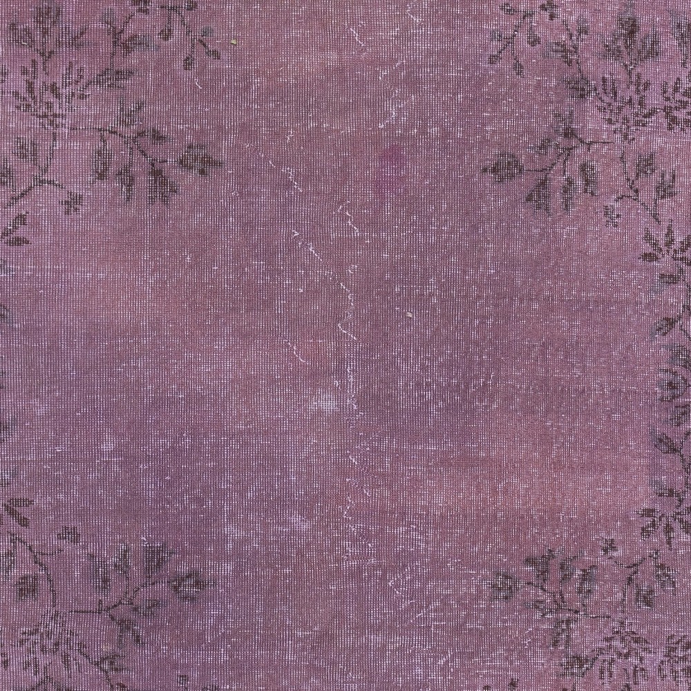 Purple Color Handmade Wool Area Rug from Turkey, Great 4 Modern Interiors