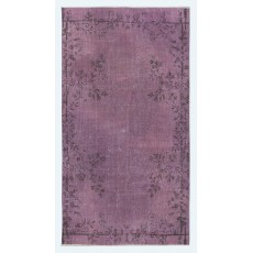 Purple Color Handmade Wool Area Rug from Turkey, Great 4 Modern Interiors