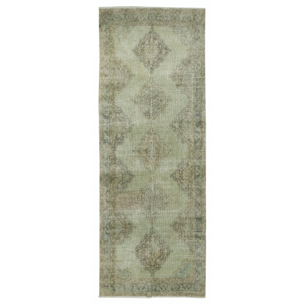 Green Hallway Runner. Kitchen Rug. Handmade Corridor Rug. Stair Rug. Entryway Rug