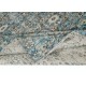 Unique Vintage Handmade Area Rug with Floral Design & Blue Background