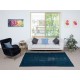 Modern Area Rug in Solid Navy Blue, Hand-woven and Hand-knotted in Turkey