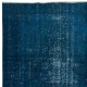 Modern Area Rug in Solid Navy Blue, Hand-woven and Hand-knotted in Turkey