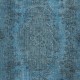 Blue Color Modern Area Rug with Medallion Design, Handmade in Turkey