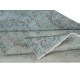 Contemporary Handmade Turkish Area Rug Over-Dyed in Light Blue. Woolen Floor Covering