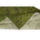 Green Color Modern Area Rug with Medallion Design. Hand-Knotted in Turkey