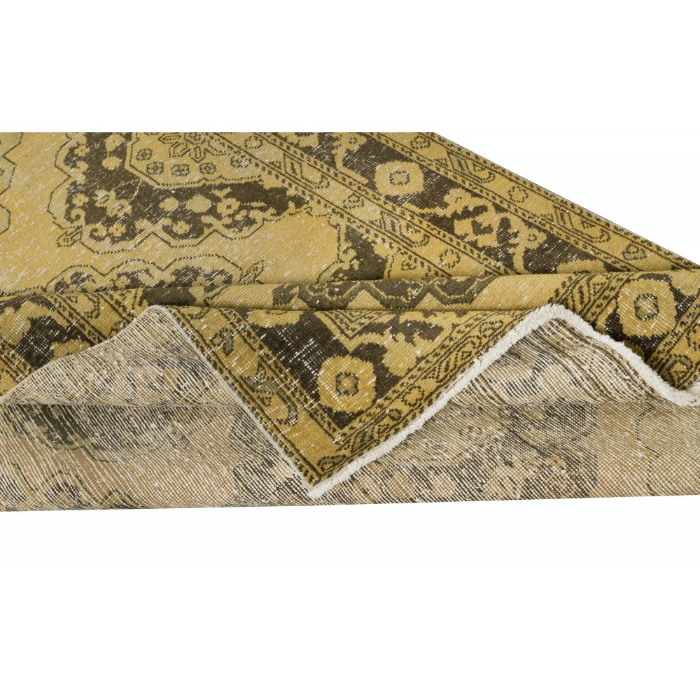 Handmade Hallway Runner. Kitchen Rug. Corridor Rug. Yellow Color Stair Rug