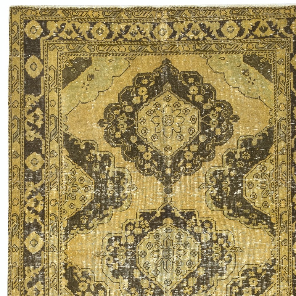 Handmade Hallway Runner. Kitchen Rug. Corridor Rug. Yellow Color Stair Rug