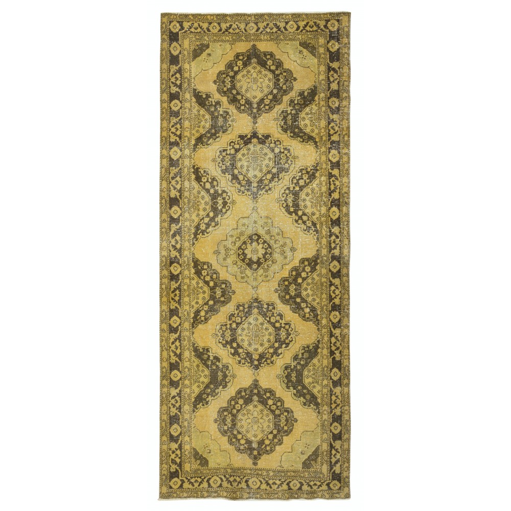 Handmade Hallway Runner. Kitchen Rug. Corridor Rug. Yellow Color Stair Rug