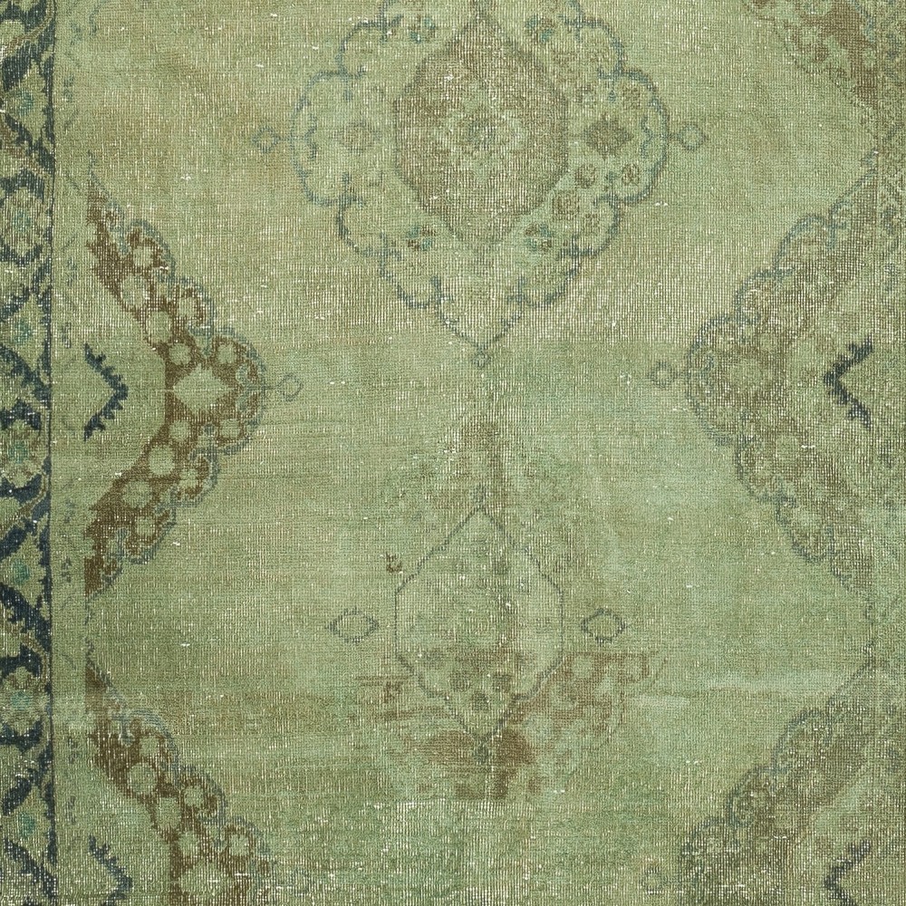 Turkish Hallway Runner. Green Kitchen Rug. Handmade Corridor Rug. Stair Rug. Entryway Rug