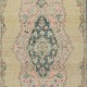 Vintage Handmade Turkish Area Rug with Medallion Design