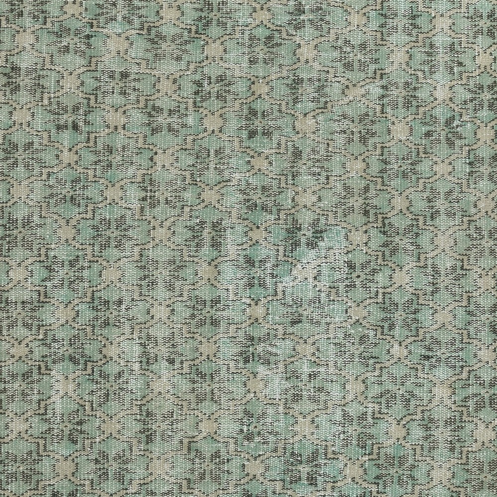 Decorative Green Color Handmade Turkish Area Rug for Contemporary Interiors