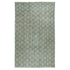 Decorative Green Color Handmade Turkish Area Rug for Contemporary Interiors
