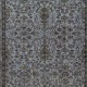 Modern Flower Design Area Rug in Blue, Hand-woven and Hand-knotted in Turkey