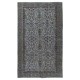 Modern Flower Design Area Rug in Blue, Hand-woven and Hand-knotted in Turkey