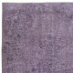 Vintage Handmade Turkish Area Rug redyed in Purple Color for contemporary interiors